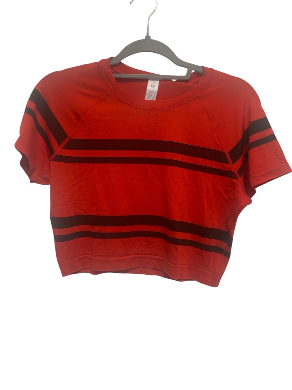 NWT Lululemon swiftly tech cropped short sleeve 2.0 Stripe Size:10